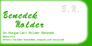 benedek molder business card